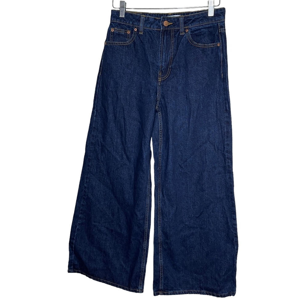 Bershka wide leg slouchy Dad jeans in mid blue Size 4 - Picture 2 of 10